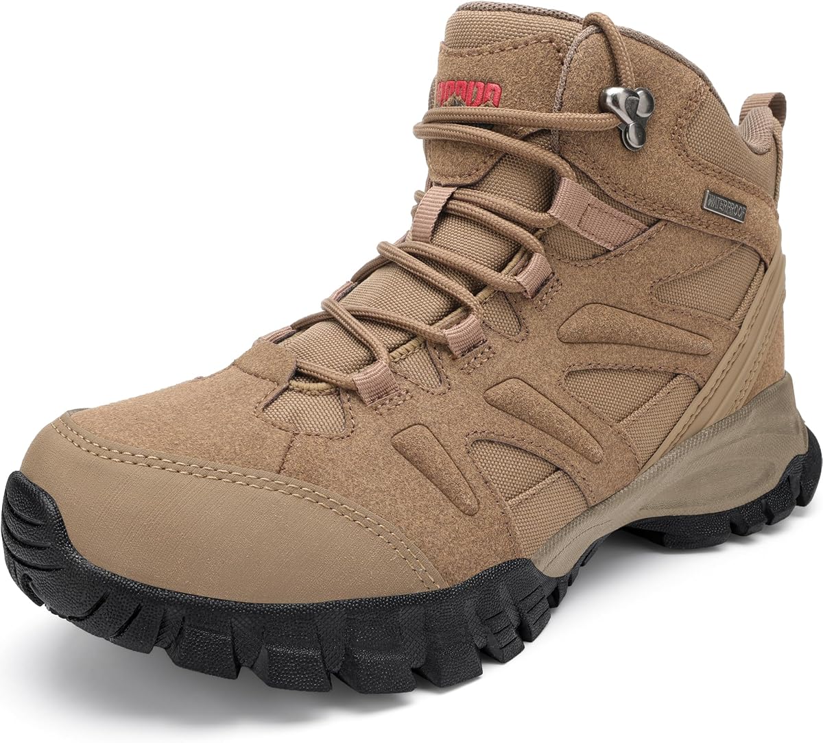 Botas de senderismo antideslizantes para mujer con agarre impermeable y ligeras con soporte para el arco acolchado duraderas para caminatas diarias, acampar en senderos durante el día lluvioso y aventuras al aire libre