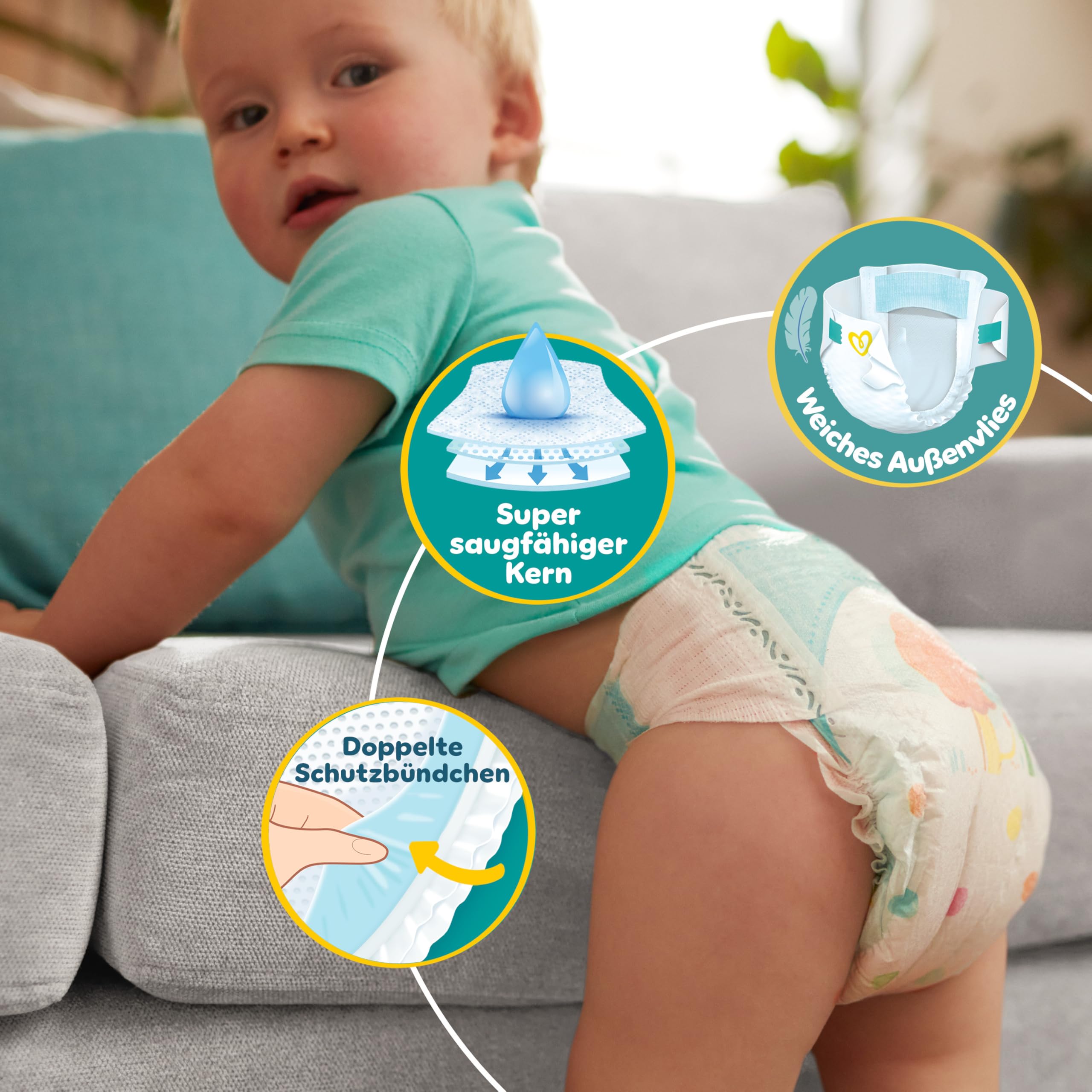 Pampers Pañales tamaño 7 (15 kg+) Baby Dry, extra grande, caja de meses, hasta 12 horas de protección contra fugas, 132 unidades (1 unidad)