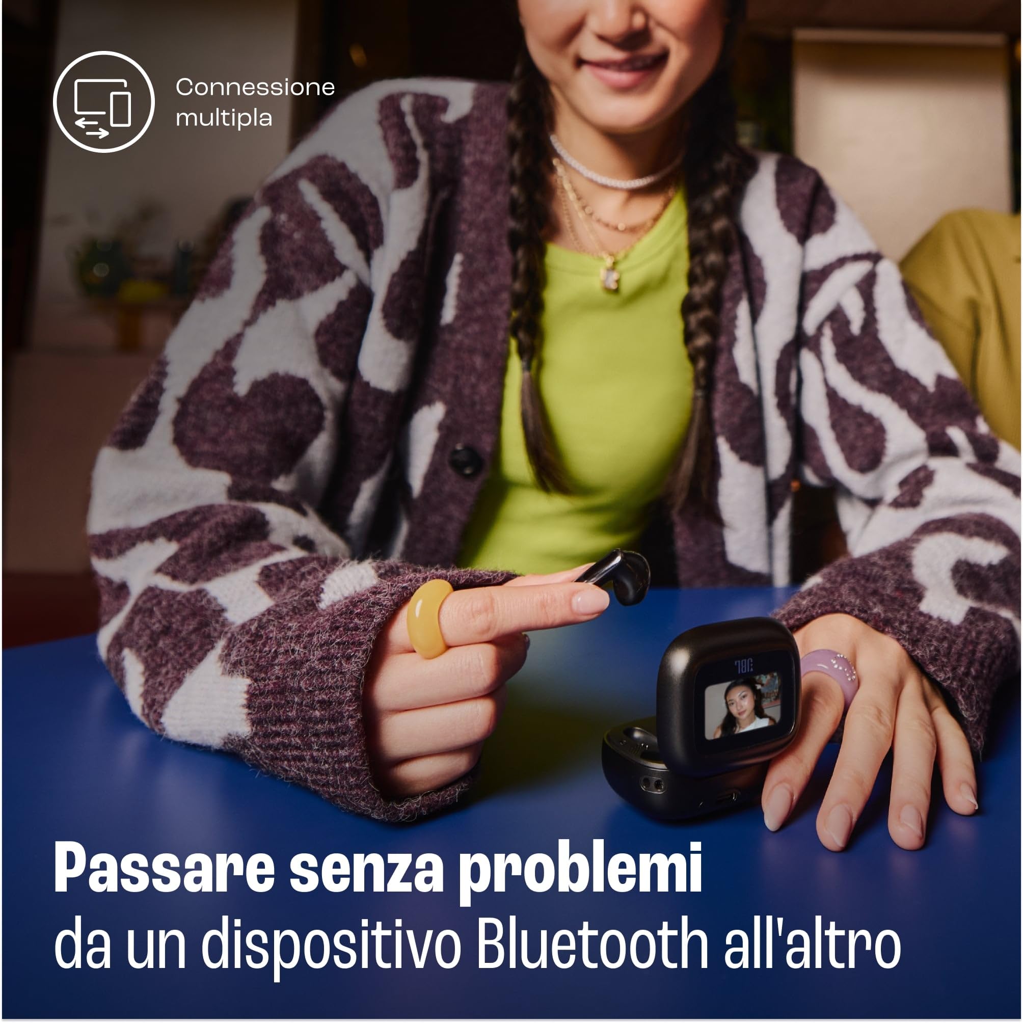 JBL Live Flex 3, Cuffie Wireless Bluetooth, Nero | 50 Ore di Autonomia, con Cancellazione Adattiva del Rumore e High-Resolution JBL Signature Sound, Impermeabili IP54