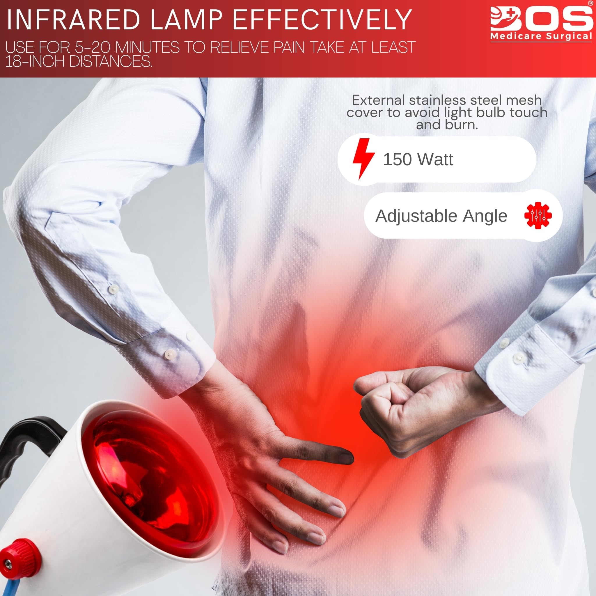 BOS Medicare 800-A Infrared Heat Lamp | Deep Penetrating Heat Therapy for Muscle Pain, Arthritis, and Stress Relief-Lamp-01 3