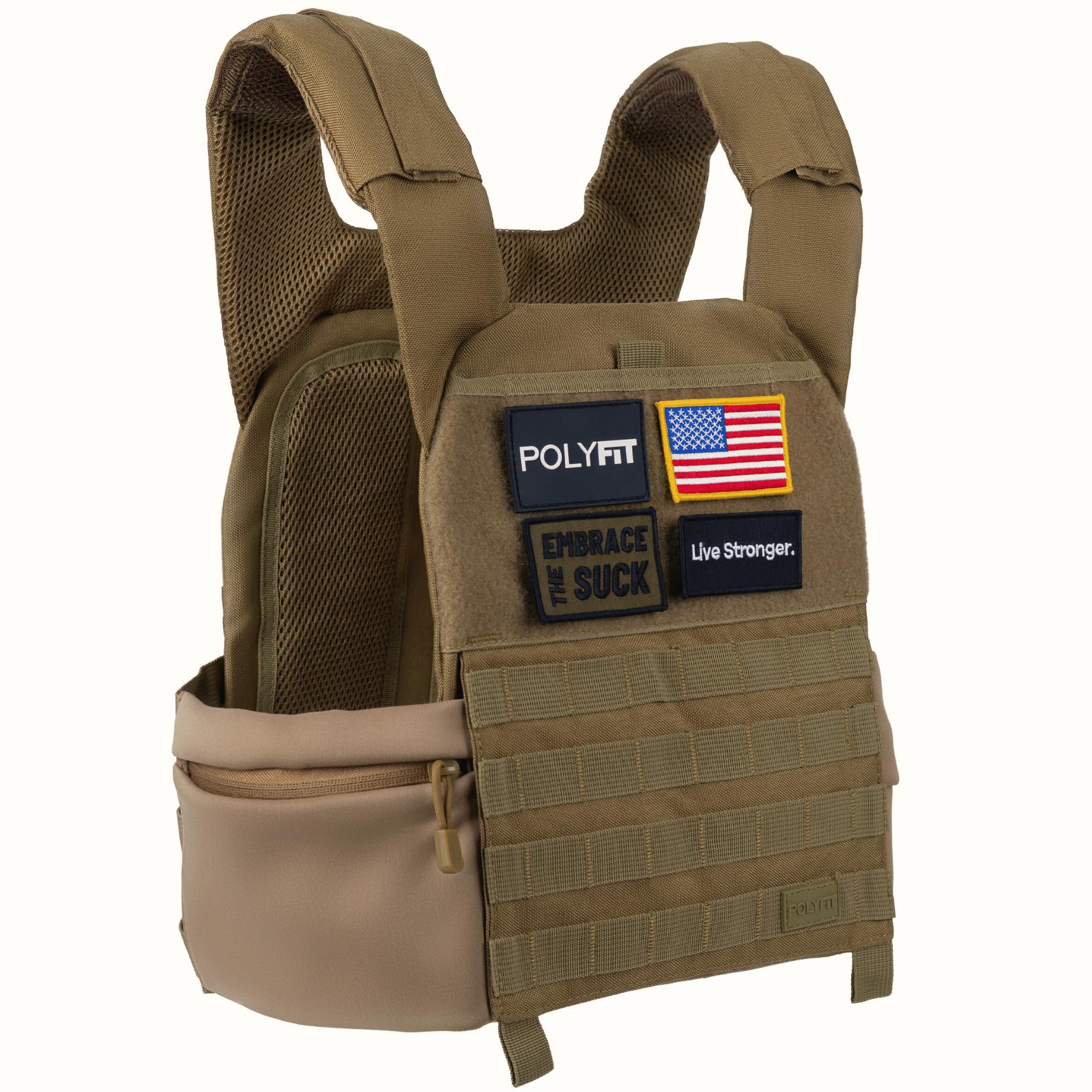 POLYFIT (Fortify) Weighted Vest for Strength and Endurance Training, Rucking, Fitness Workouts, Running, WODs