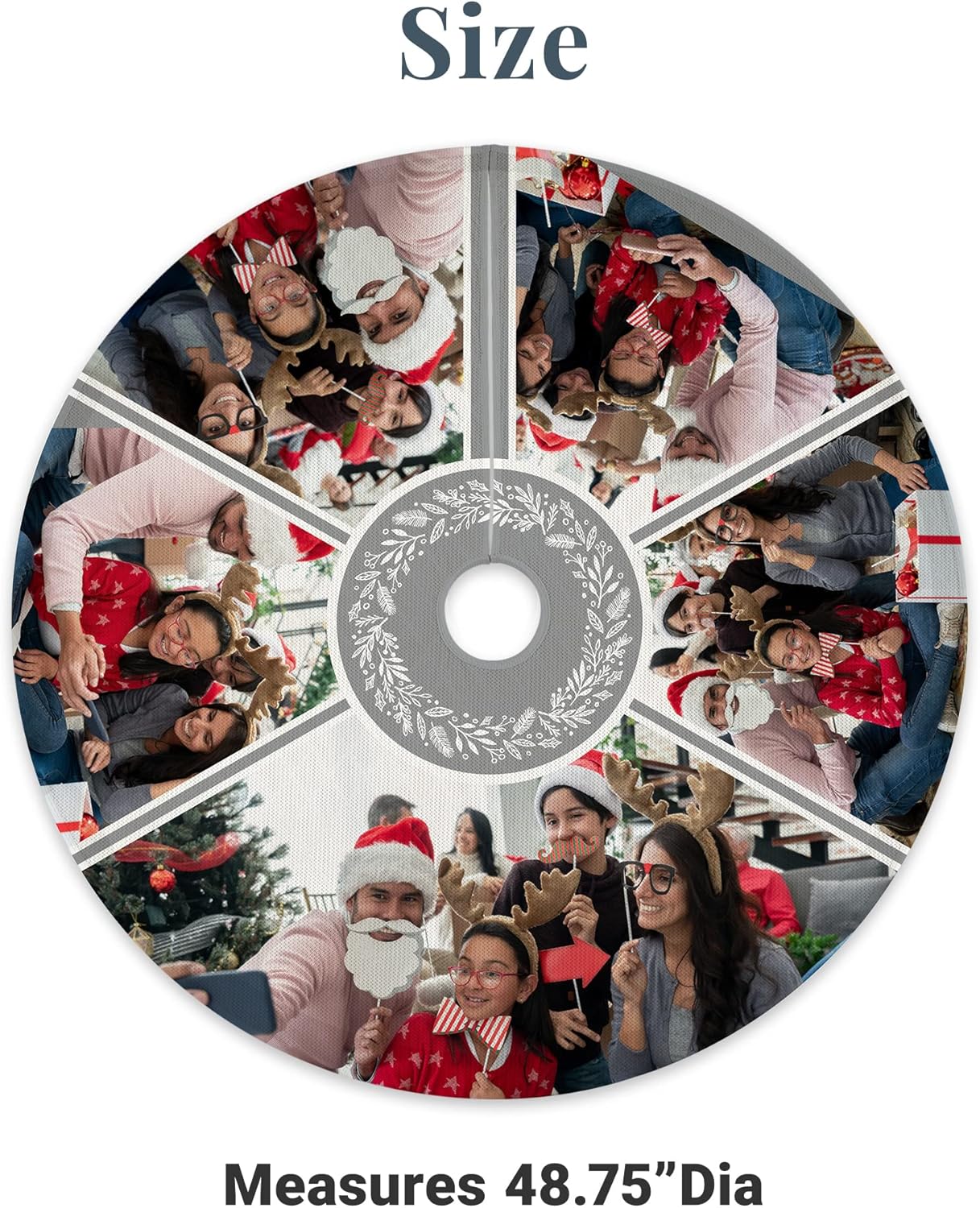 Let's Make Memories Personalized Picture Perfect Photo Collage Christmas Tree Skirt - Photo Only