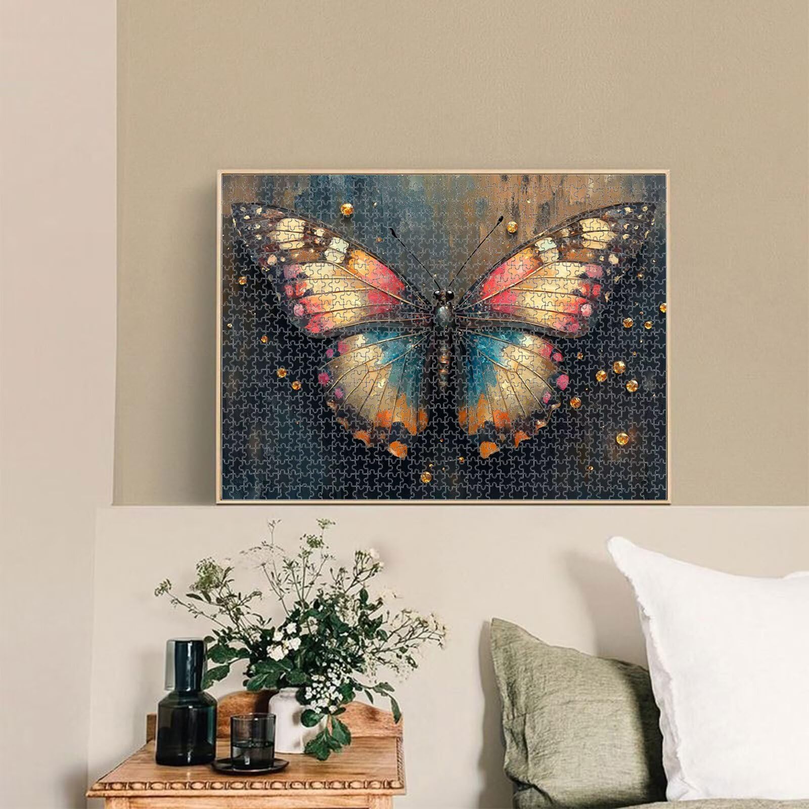 Puzzle 1000 Teile für Erwachsene, Schmetterling & Farbe Holzpuzzle, 1T#735