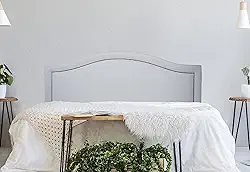 Cabeceira Casal Curva Luxo 140x60 Courino Branco - Tachas Fumê