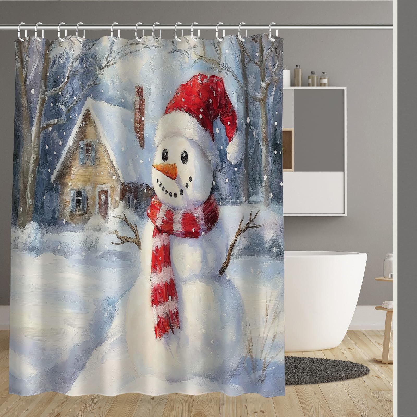 Rideau douche 180x200cm tissu hydrofuge polyester lavable