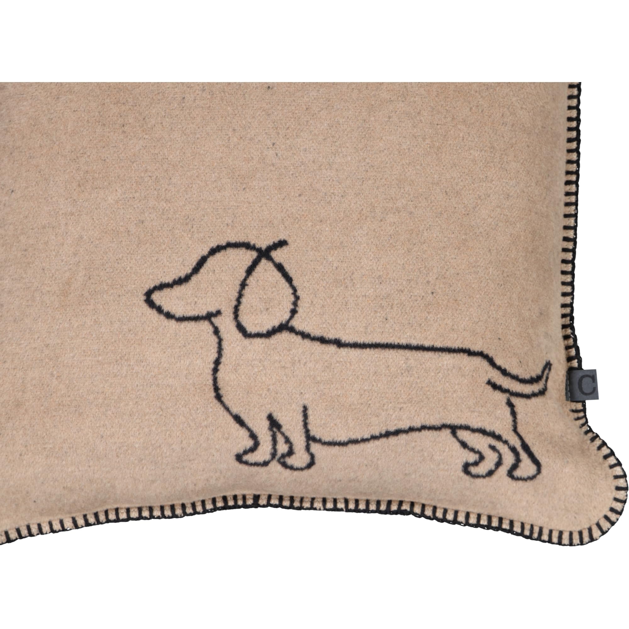 Cawö Kissenhüllen WE Love Dogs Companion 62480 schwarz/beige - 93