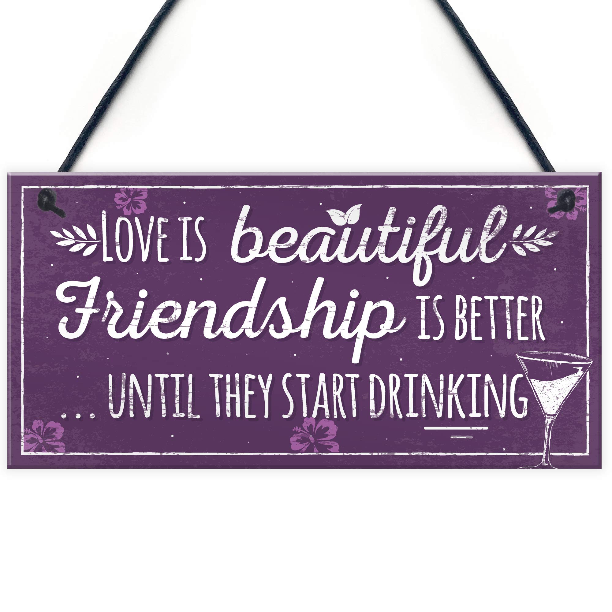 Red Ocean Best Friend Plaque Friendship Sign Thank You Birthday Novelty Gift Keepsake Gift For Friend