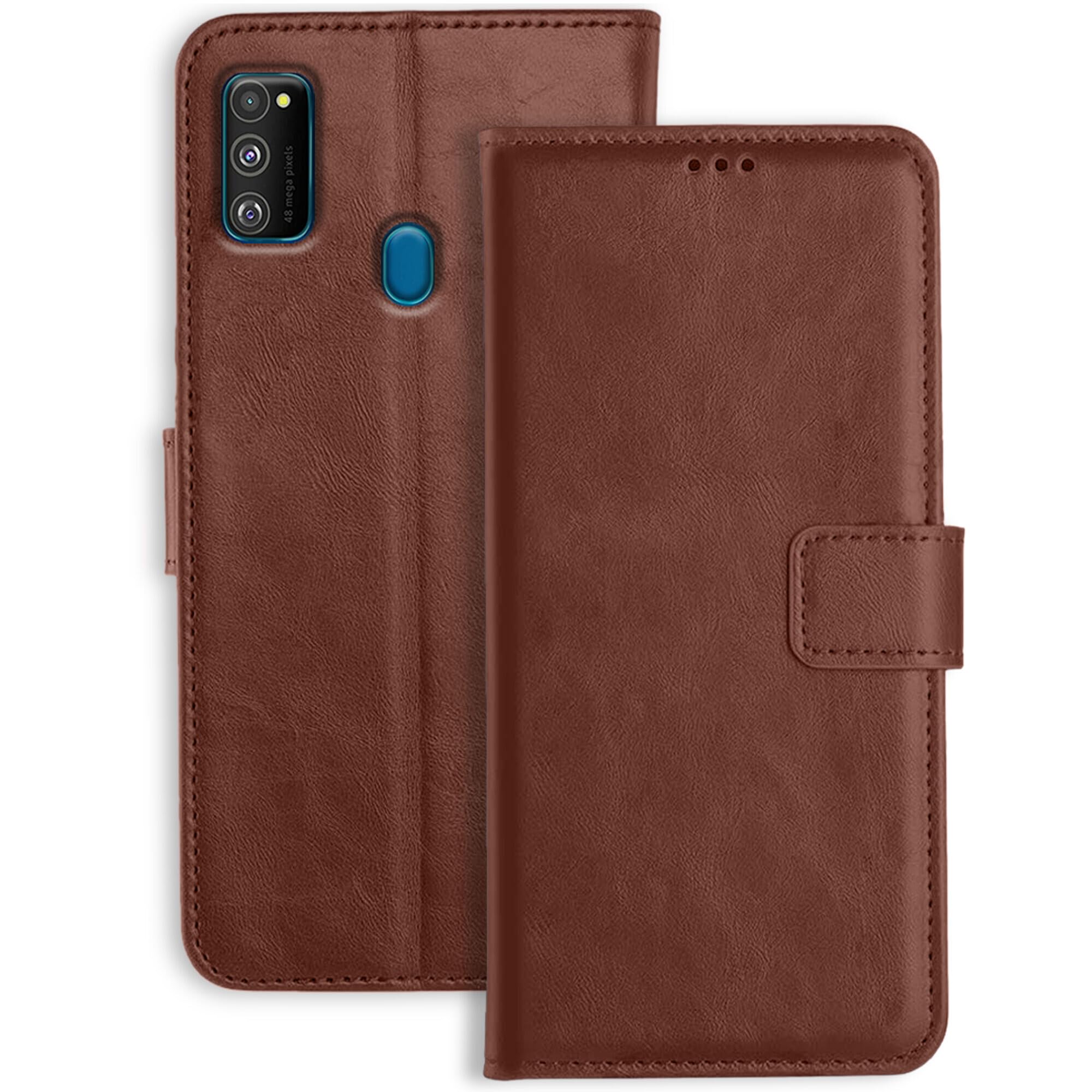 Genron Samsung M30S Leather Flip Cover | Shockproof | 360 Protection | Wallet Style Magnetic Closure Back Cover Case for Samsung M30S (Brown) (B08T971529) Amazon Price History, Amazon Price Tracker