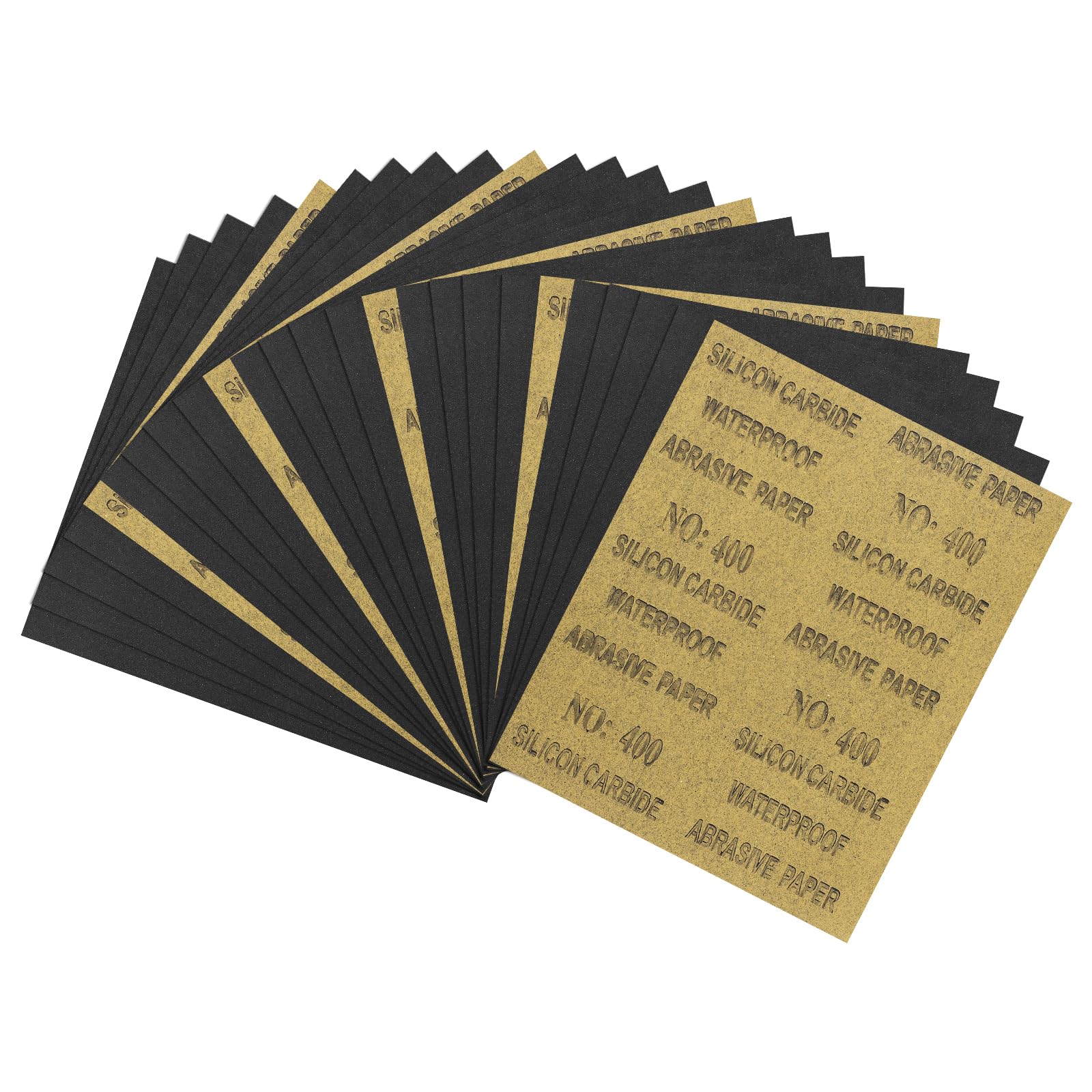 Kozelo 25pcs Sand Papers - [9 x 11 Inch x 400 Grits] Sandpaper Sheets for Metal Auto Wood Polishing and Scratches Removing, Silicon Carbide Abrasive
