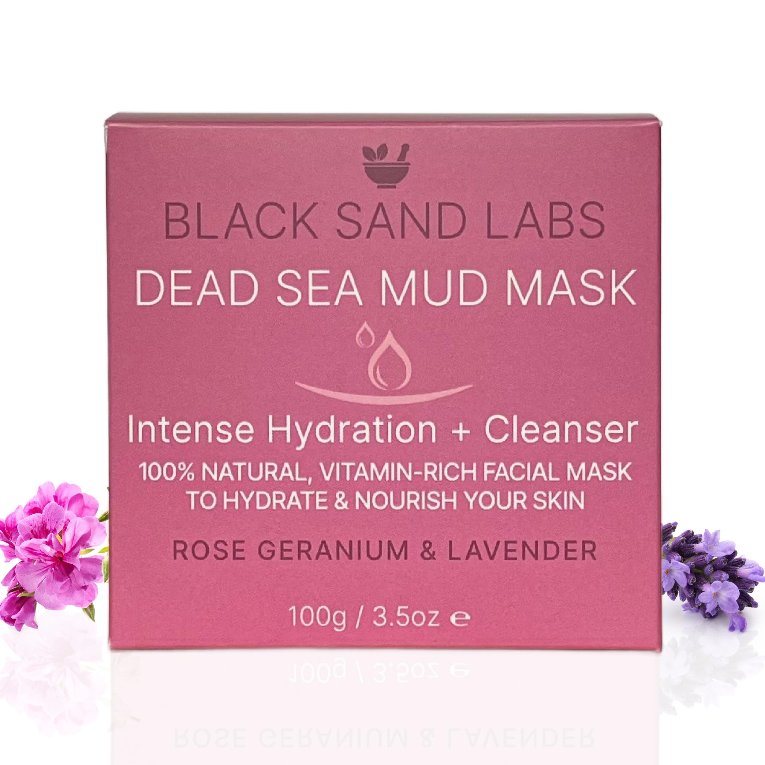 Black Sand Labs Premium Dead Sea Mud Mask - Intense Hydration & Cleanser with Argan Butter & Grapeseed Oil Luxury Clay Mask for Face - Deep Cleansing & Pore Care - Men & Women Skincare - 100g