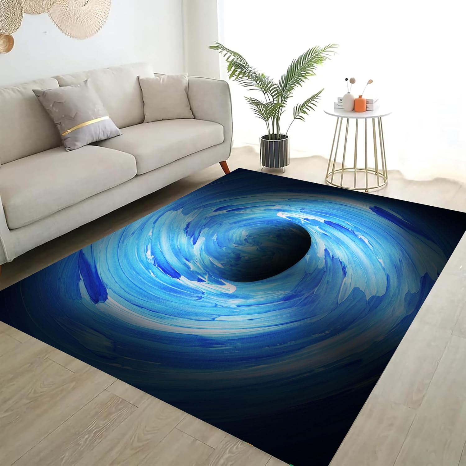 Amazon.com: 3D Optical Illusion Rug, 6x8ft, Water Flow Vortex Area Rugs ...