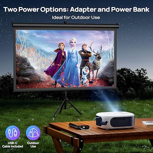 Miniatura 2 de Proyector con WiFi y Bluetooth, proyector portátil Full HD 1080P, proyector para exteriores compatible con 4K, sin retrasos 5G WIFI 6