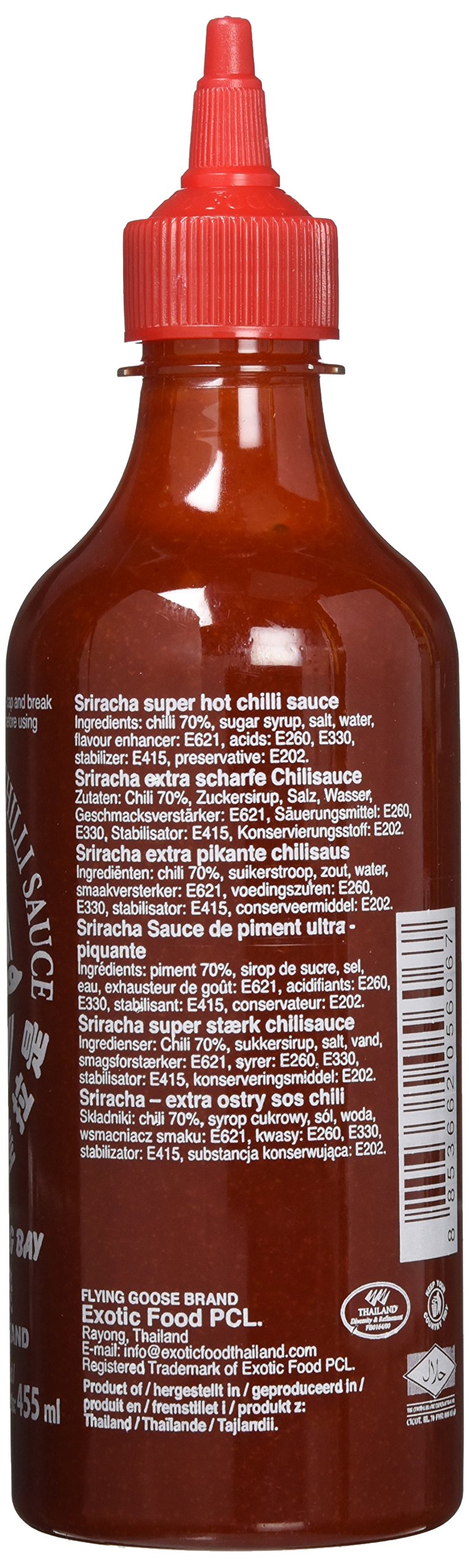 Flying Goose Chilisauce Sriracha extra scharf, 12er Pack (12 x 455 ml)