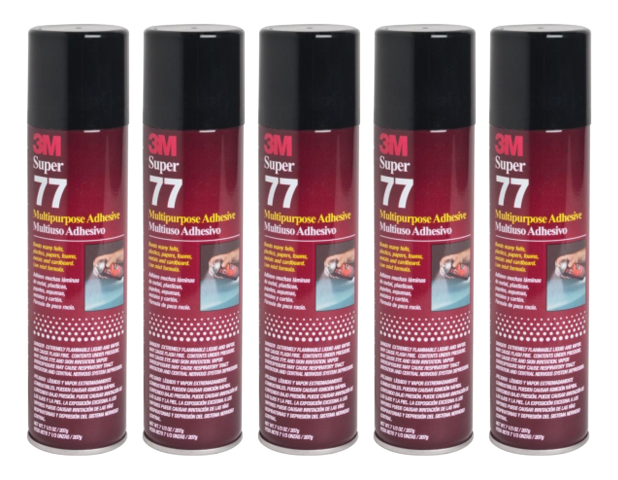 QTY5 3M SUPER 77 7.3 OZ Spray Glue Multipurpose Adhesive CANS