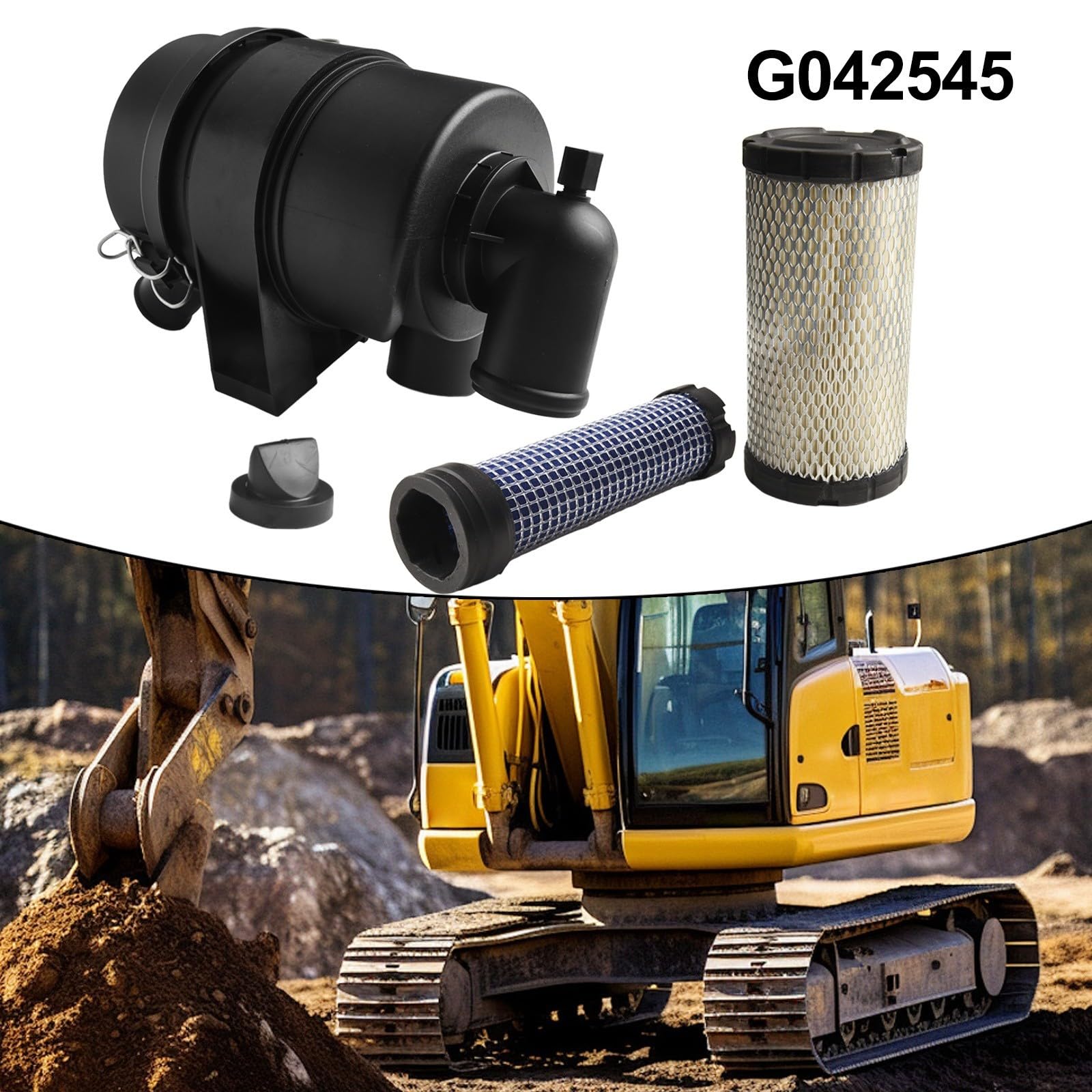 Filtre à air moteur G042545 pour Donaldson P535396 P822686, compatible avec BOBCAT 323/453, pour KUBOTA D722, pour CATERPILLAR pour 301.6C, pièce de rechange