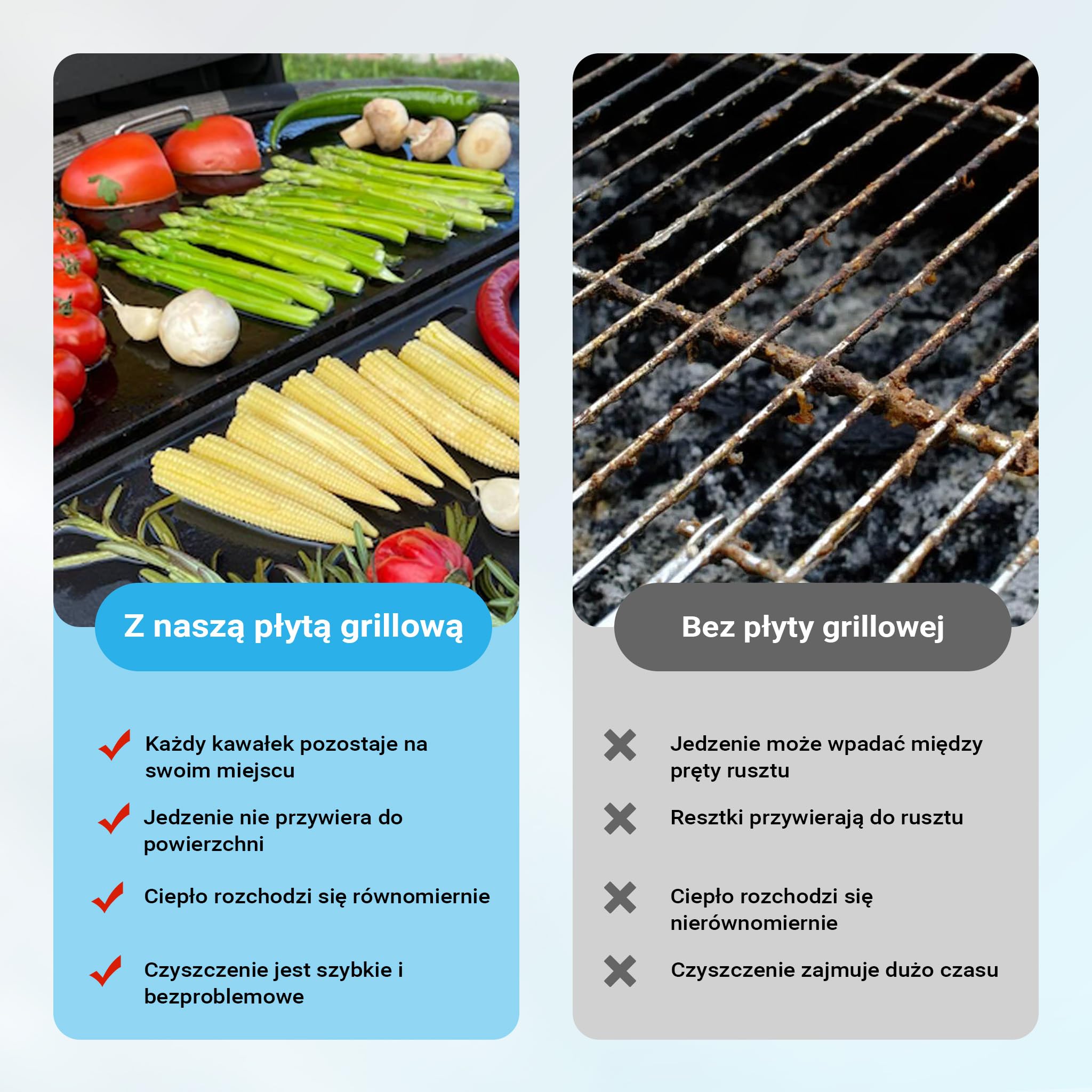 Wiltec Płyta grillowa o wymiarach 46,7 x 22,8 x 1,5 cm z żeliwa i powłoką emaliową, ruszt do grilla półokrągły, na ognisko, grilla i węgiel