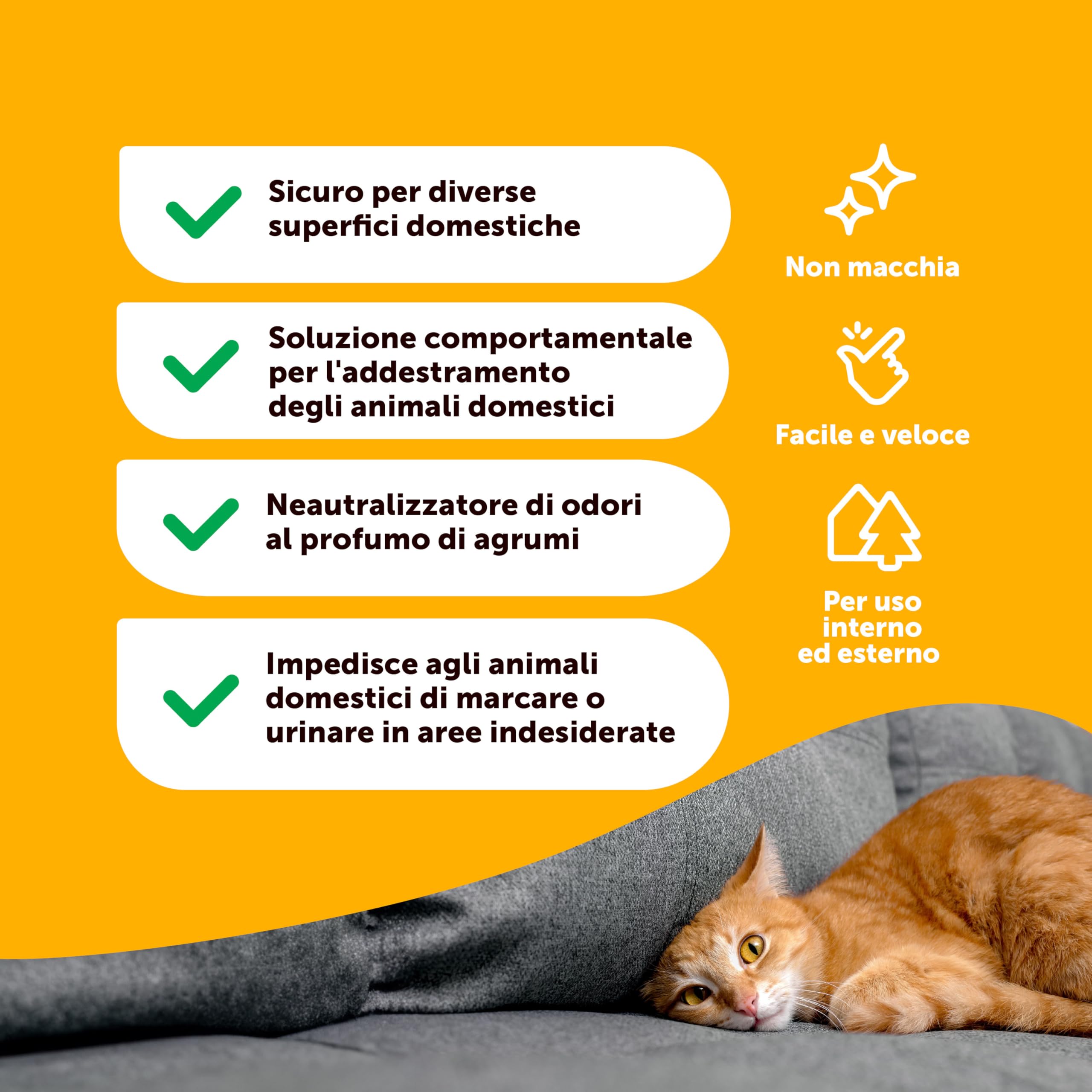 Petsly Repellente per Gatti e Cani Anti Urina - Spray Addestrativo Disabituante Gatti - Doppia Azione: Allontana Gatti e Cani + Elimina i Cattivi Odori - Uso Interno e Esterno (500ml (Confezione da1))