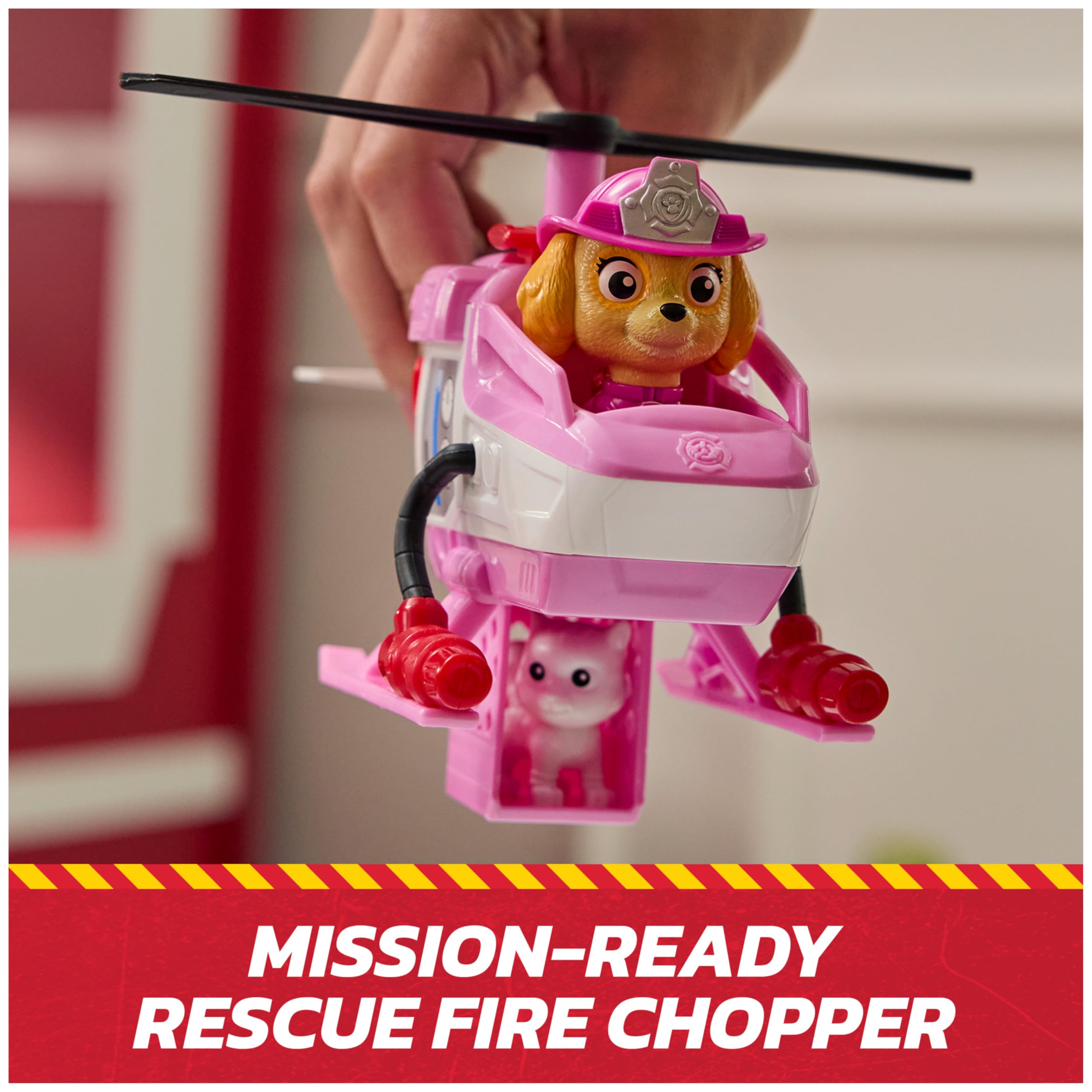 PAW Patrol Fire Rescue: Skye Rescue Fire Chopper with Action Figure, Kitty Friend & Toy Helicopter, Kids Toys for Boys & Girls Ages 3 and Up - 2