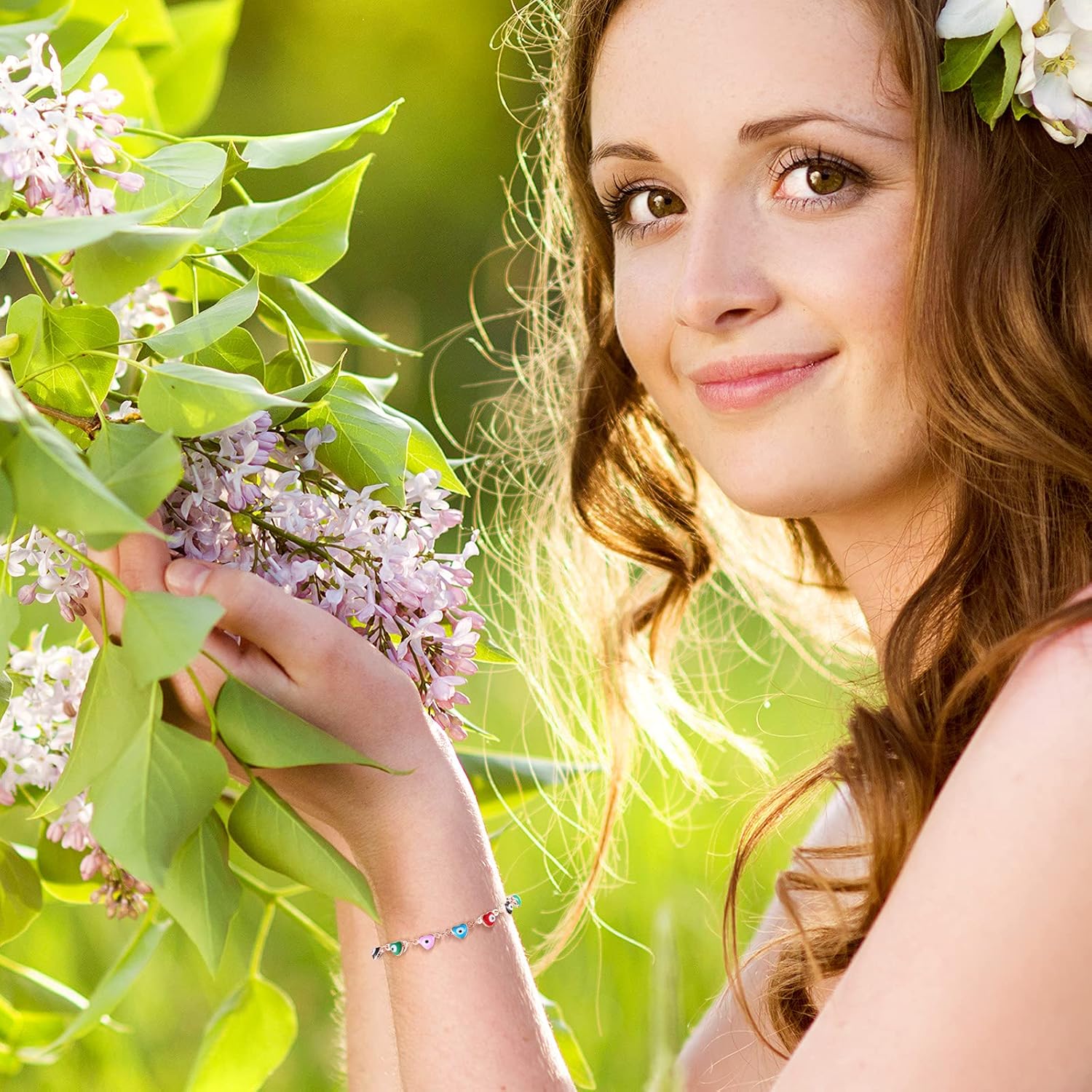 SATINIOR 9 Pieces Handmade Evil Eye Beads Chain Bracelet Adjustable Amulet Jewelry for Women Girls Kids Family - Image 6