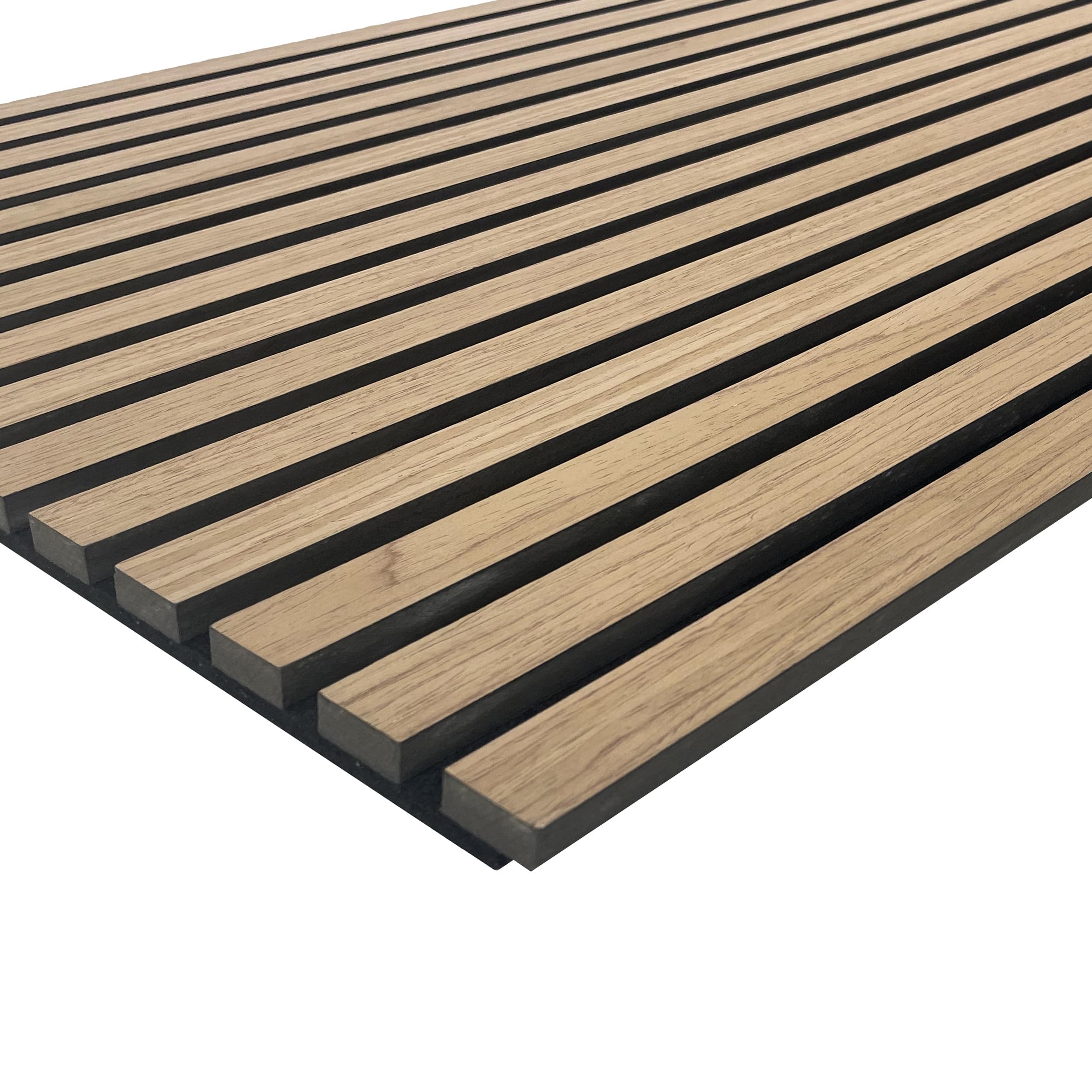 Akustikpaneel mit Holzfurnier in Bright Teak - 2700x600 mm - mit PET-Filz - 1 Stück