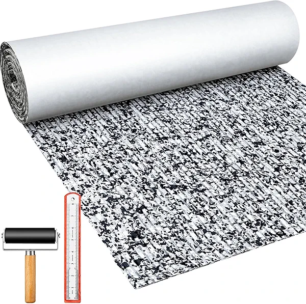 Tinideya Boat Flooring EVA Foam 118" x 47" Boat Decking Non Slip Marine Camo Self Adhesive Carpet with Roller Ruler for Kayak Yacht Motorboat(Vertical Lines, Camo Snow)
