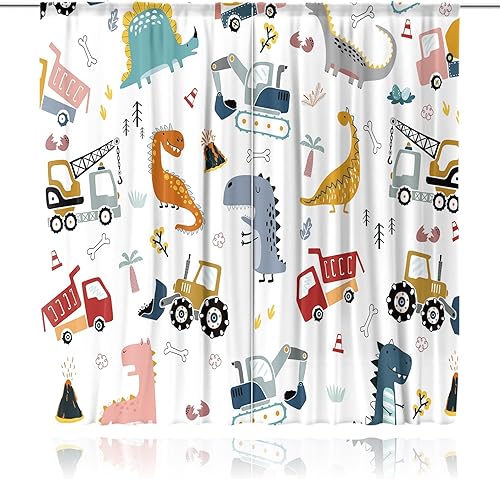 Miniatura 62 de MESHELLY Cortinas de safari para niños, 42 pulgadas de ancho x 63 pulgadas de alto, bolsillo para barra, lindos animales de dibujos animados