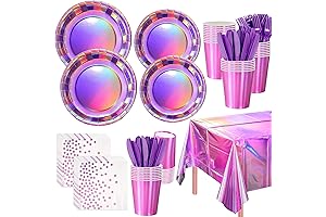 Magenta Mystique: 121-Piece Iridescent Party Extravaganza for Mermaids & Disco Divas