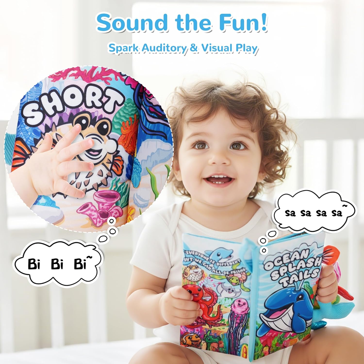 HECCEI Baby Books Toys Crinkle Books for Babies - 2-Pack Soft Cloth Baby Book 0-6 Months Baby Shower Newborn Gifts for Boys Girls 6-12 Months, Infant Car Seat Toys Tummy Time Sensory Book