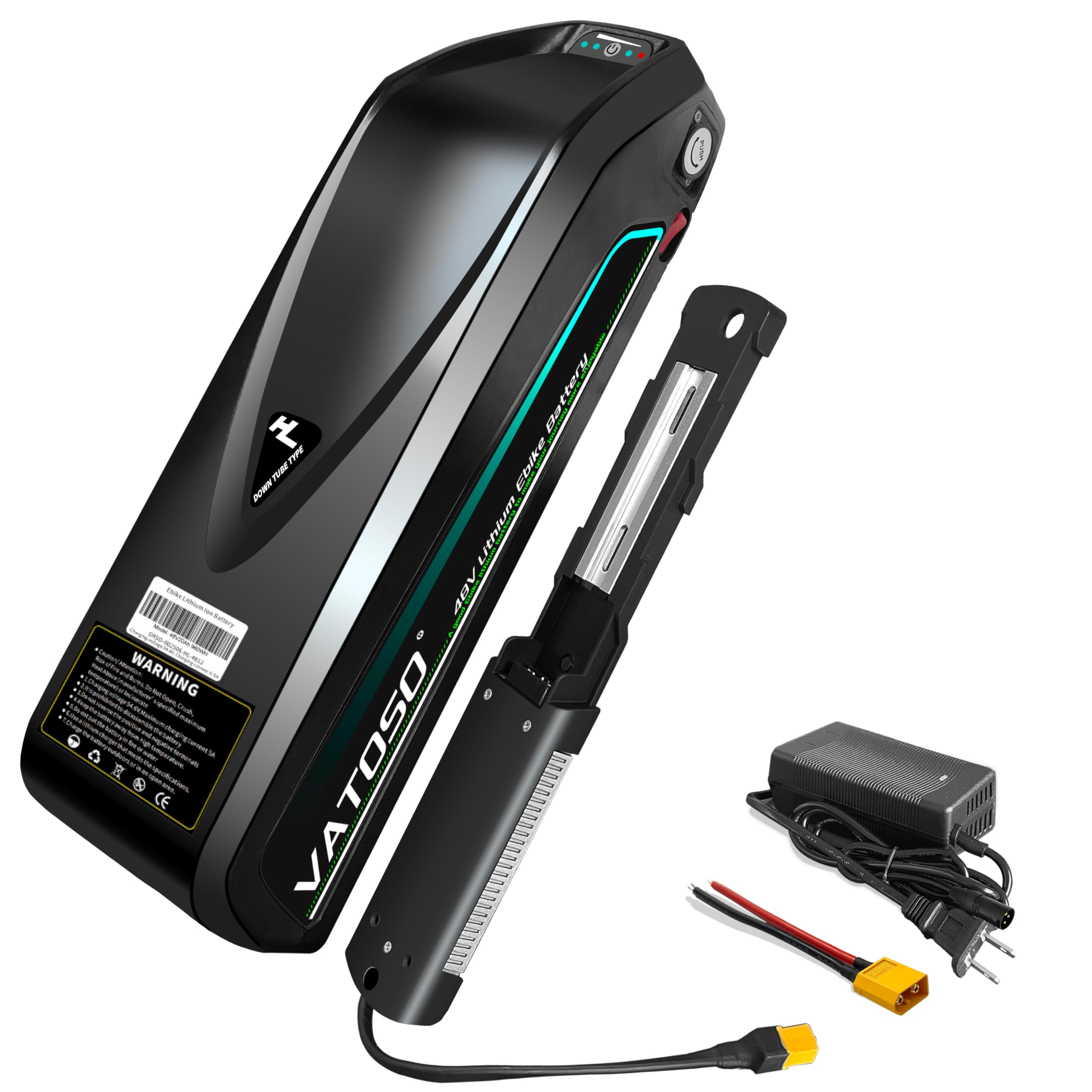 48V 20Ah Lithium Ebike Battery, W/ 30A BMS, for 100-1500W Electric Bicycles & Motorcycles, Includes 2A Charger XT60 Connector (with Charger)