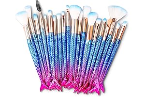 Kids Makeup for Girls, 20PCS Frozen Princess Makeup Brushes Set for Teens