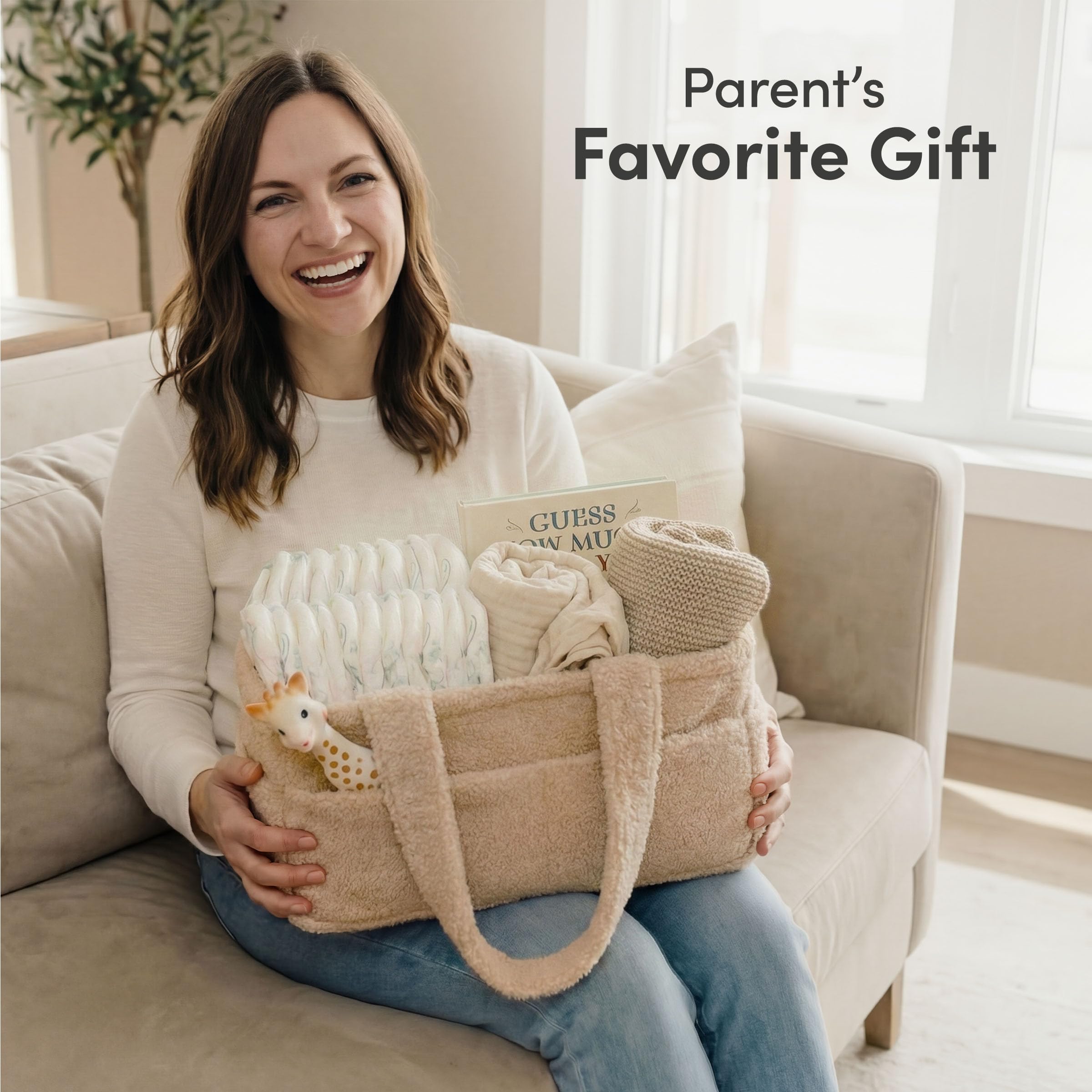 PUTSKA Diaper Caddy Teddy Polaire Crème