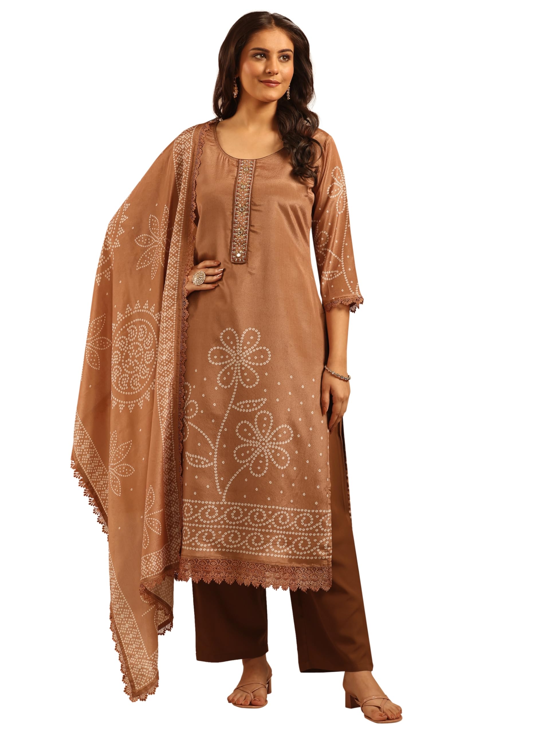 Embellished Chinon Straight Kurta With Trousers and Dupatta-51387HXS-image-10