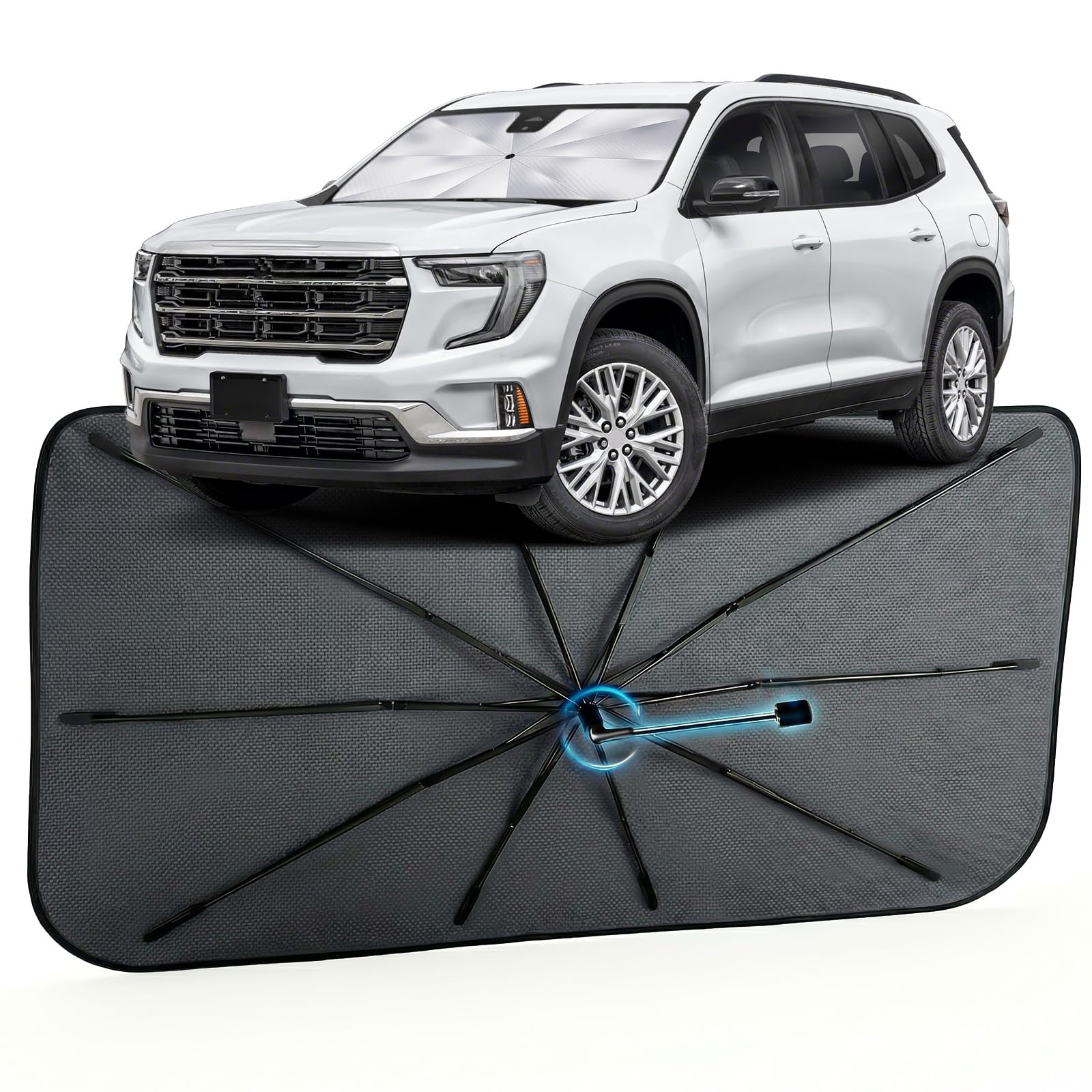 Car Windshield Sun Shade Umbrella for GMC Acadia 2024-2026, 1:1 Fit
