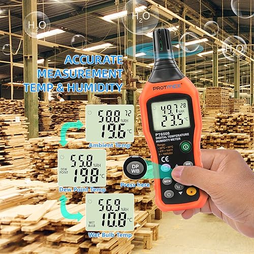 Miniatura 6 de Protmex MS6508Medidor digital de temperatura y humedad, CECOMINOD046940
