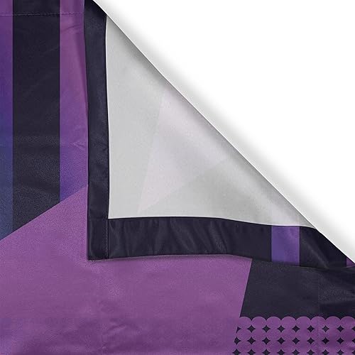 Miniatura 3 de Ambesonne Synthwave - Cortinas largas de cocina, diseño moderno, ilustración de formas geométricas, puntos y cereza, dos paneles con bolsillo para