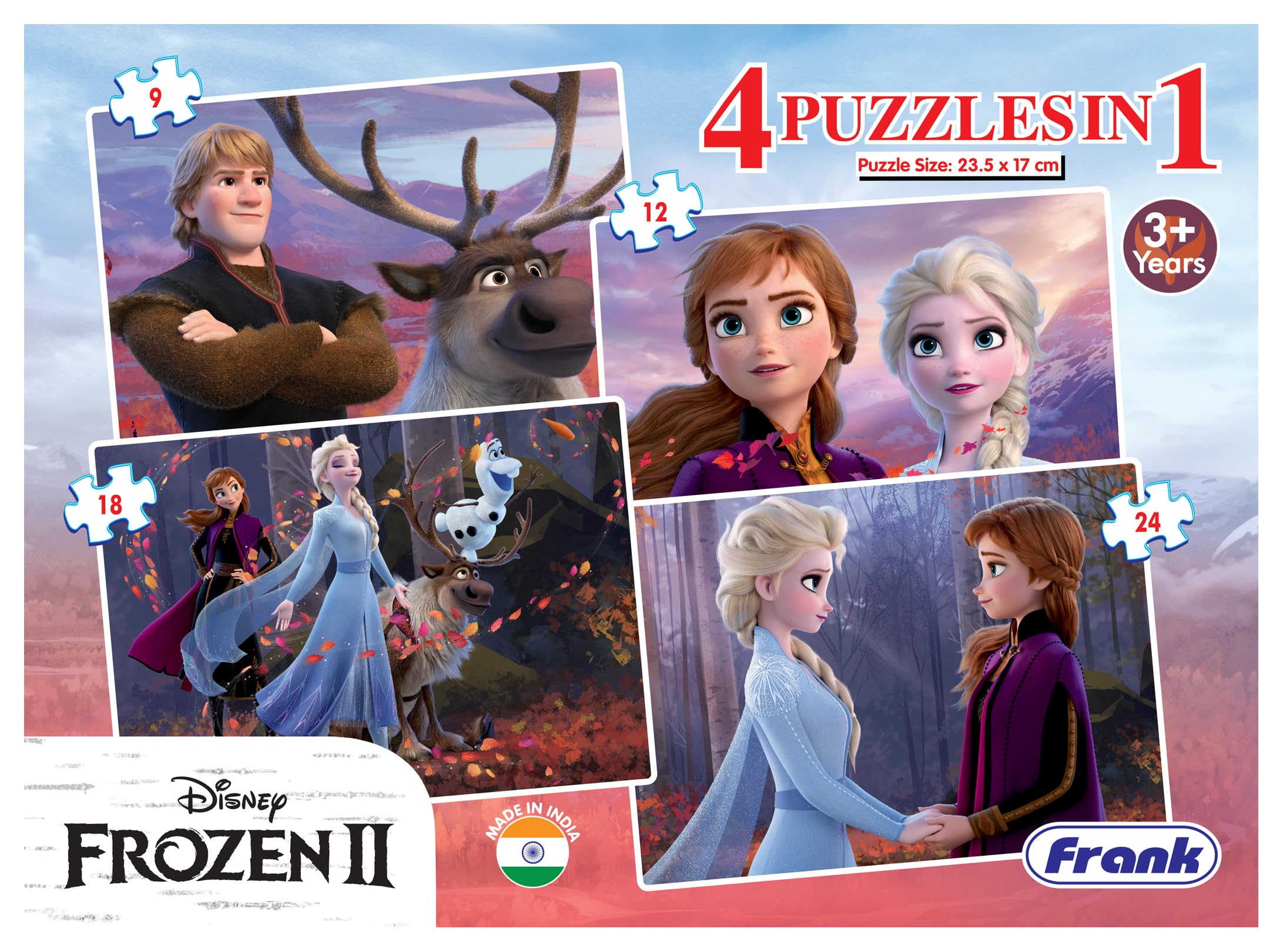 Frank Disney Frozen II Set of 4 Jigsaw Puzzles for Kids 3 Years & Above – Fun & Challenging Brain Booster Games Designed for Enhanced Focus and Memory Development – 12909-image-21
