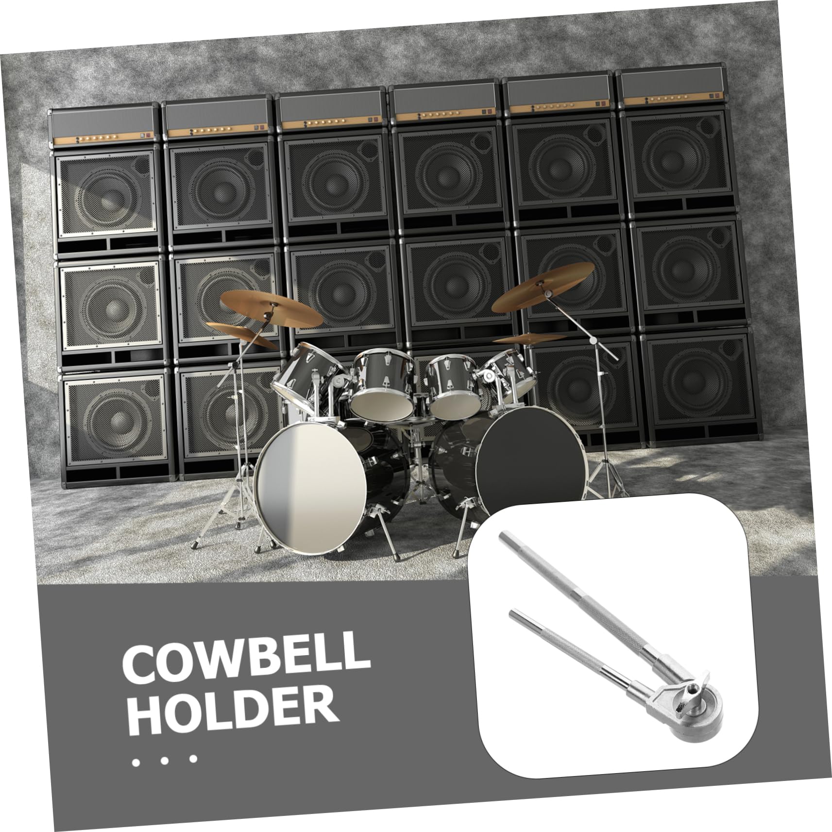 Robuste mit Zuverlässiger Halterung Kuhglockenklemme aus Metall für Schlagzeug Trommelhalterung Vielseitig Einsetzbar Silberfarbene bei Musikaufführungen