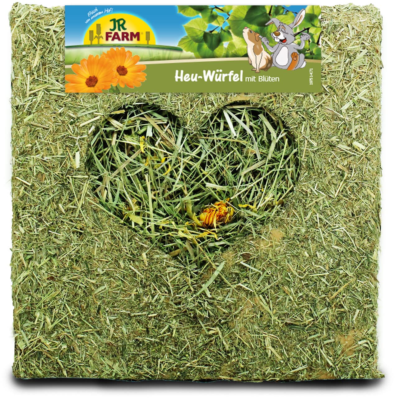 JR FARM Kostka siana duża z kwiatami 450 g