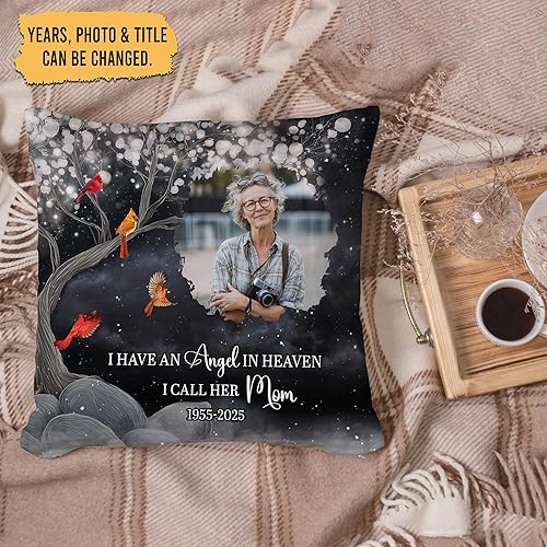 Miniatura 2 de Hyturtle Almohada conmemorativa personalizada de condolencias con inserto de 12 x 12 pulgadas, regalos impresos de doble cara para la pérdida