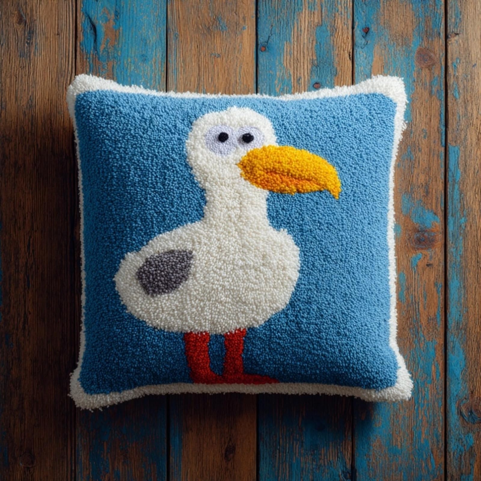 AxiangziK Creative Latch Hook Pillow Kit,Seagull