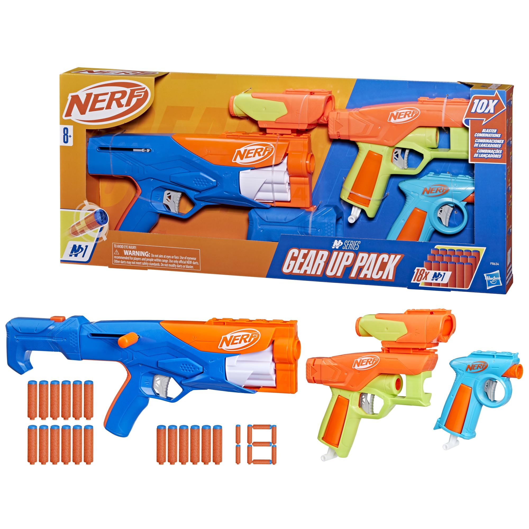 Nerf トイガンセット Nerf, Conjunto de Lançadores de Dardos, Kit Gear Up, N Series