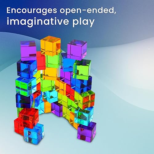 Miniatura 6 de CMY Cubes Plato's Cubes  Cubos acrílicos de cristal arcoíris  Luz de color y objeto de sombra  Bloques de gemas apilables de aprendizaje y educación