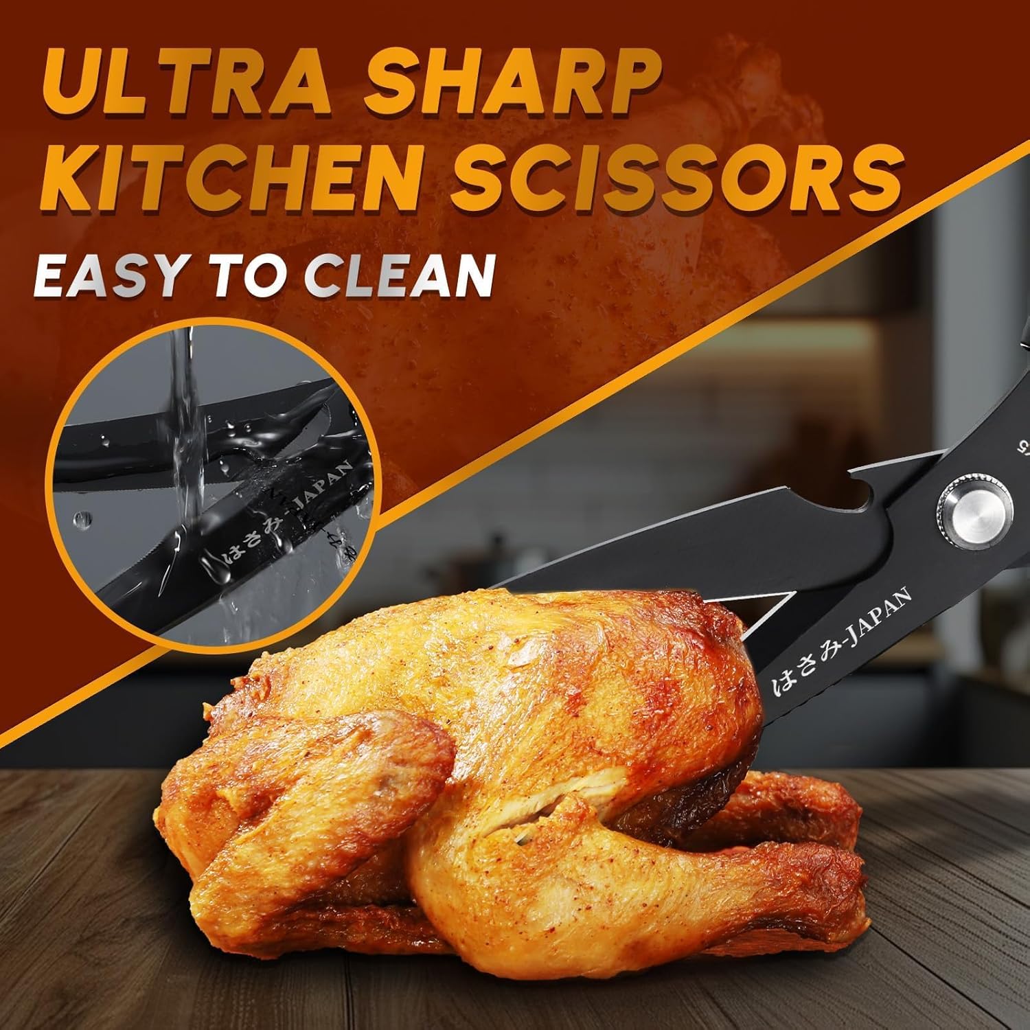 HUUSK Kitchen Scissors Set Upgraded - Stainl Steel Kitchen Shears,