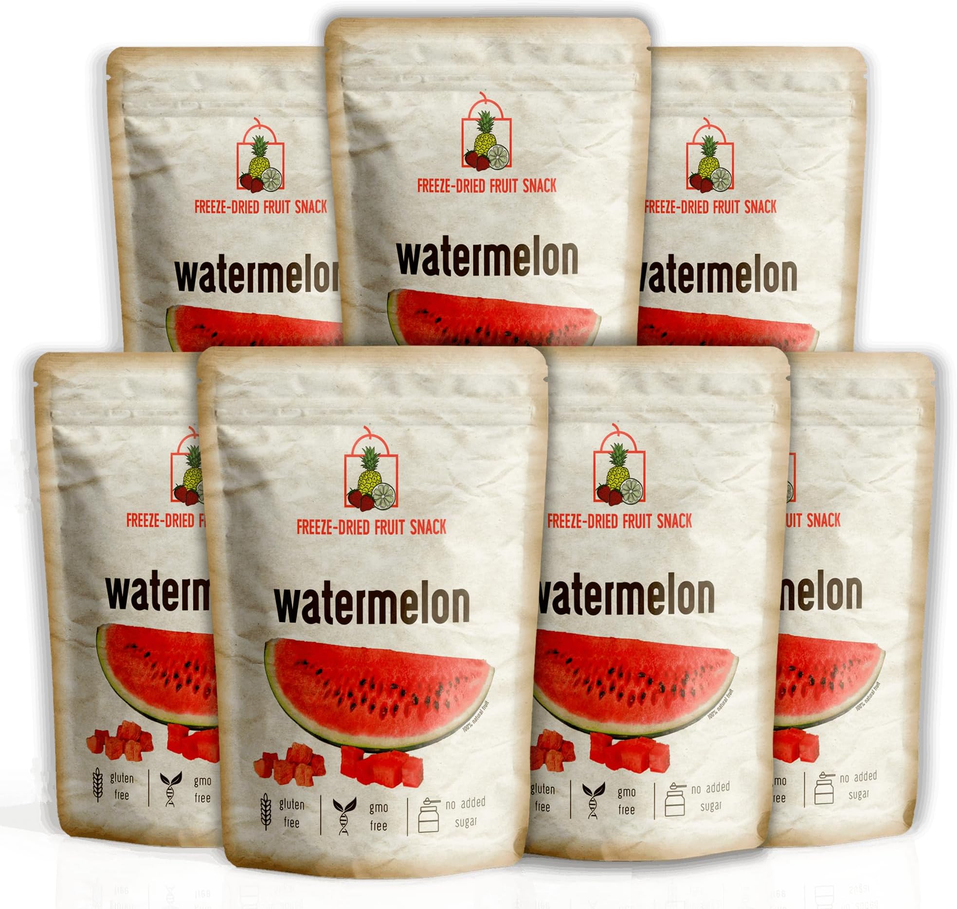 Freeze-Dried Watermelon – 7 Pack – 100% Real Fruit, No Sugar Added, Crunchy & Delicious, Long Shelf Life