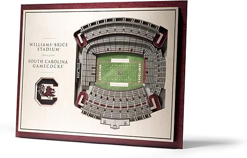 Miniatura 4 de YouTheFan - Póster para pared de la NCAA, vista de estadio en 3D de 5 niveles