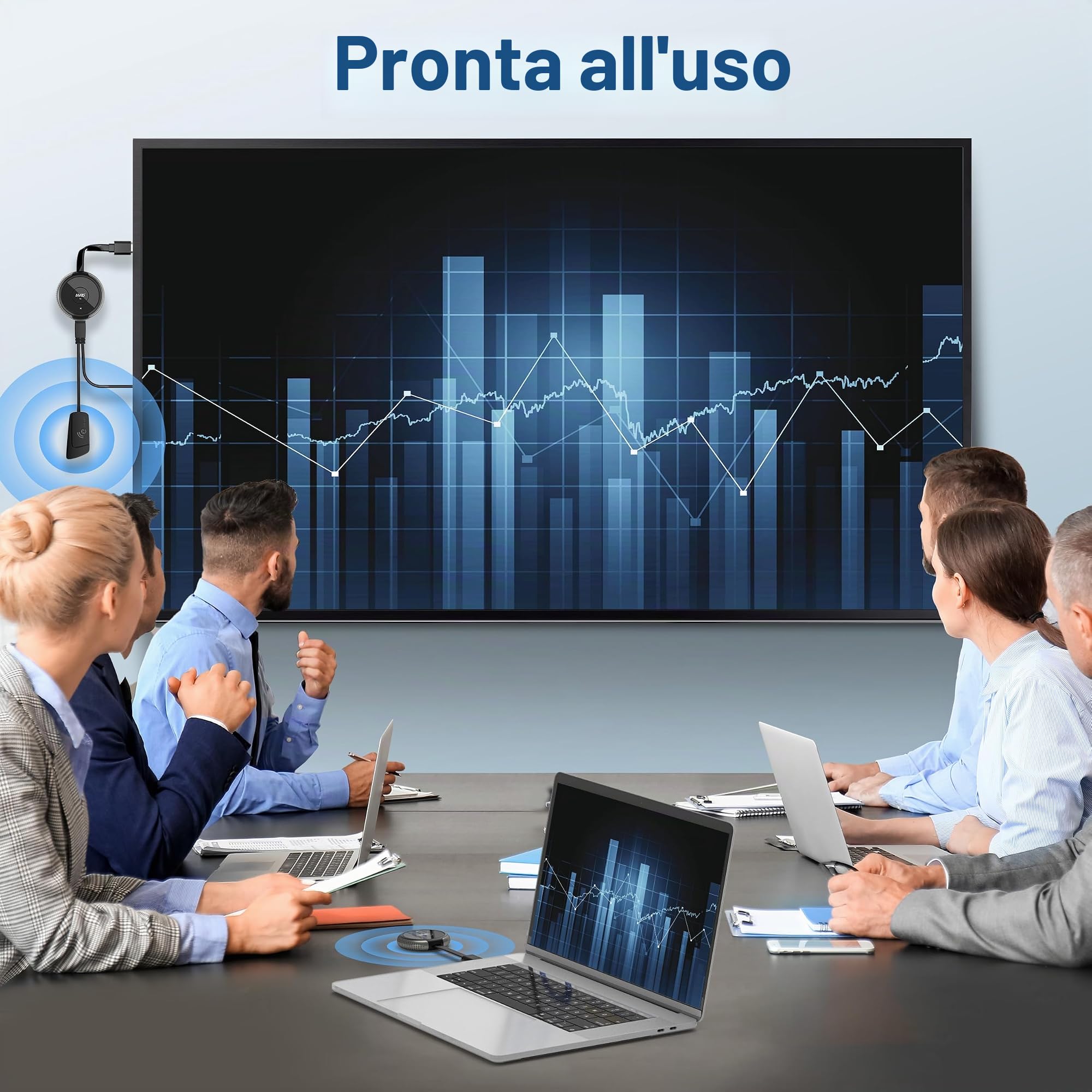 HDMI Wireless, 164FT/50M Trasmettitore e Ricevitore HDMI senza Fili 4K Kit 5G HDMI Wireless Extender, Ricevitore Streaming Audio Video Cast da Laptop/PC/Fotocamera/DVD/Proiettore/Monitor