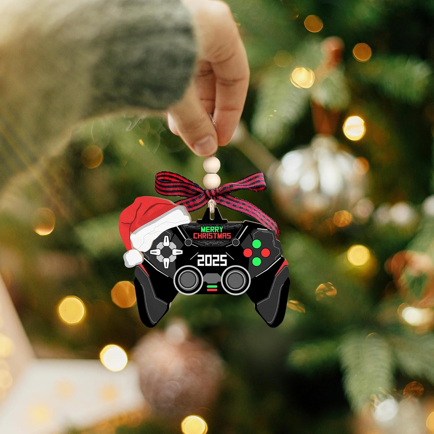 Video Game Ornaments, Gaming Ornaments for Christmas Tree - Gamer Video Game Christmas Ornament for Teen Boys, Men - 2 Layered Wood Gaming Ornament 2025 - Image 4