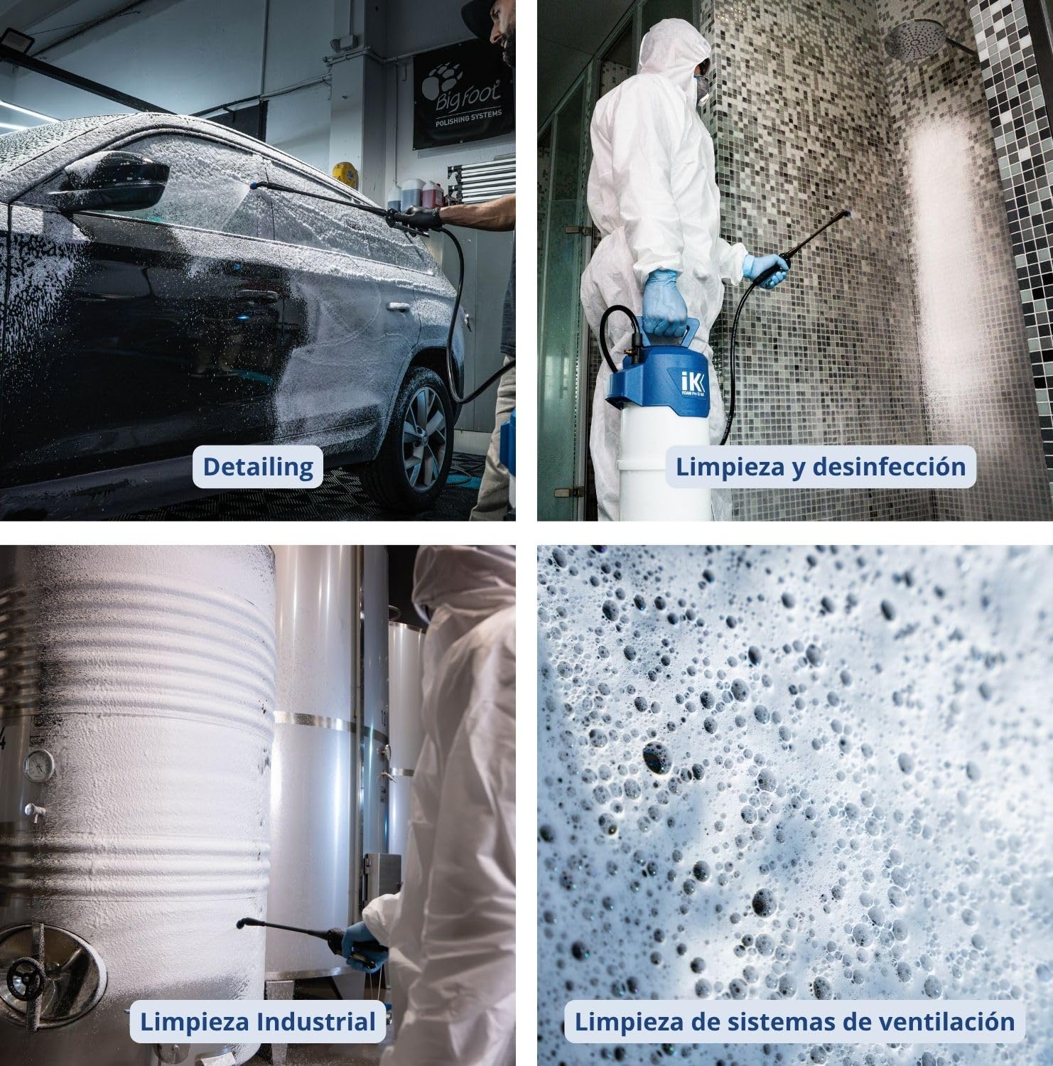 IK Foam Pro 12 ALK - Pulverizador de Espuma para Agentes Alcalinos - 10L | Conector de Aire Compimido -3 Tipos de Espuma- Detailing, Limpieza y Desinfección -Desinfectantes, Neutros, Alcalis y Cetonas