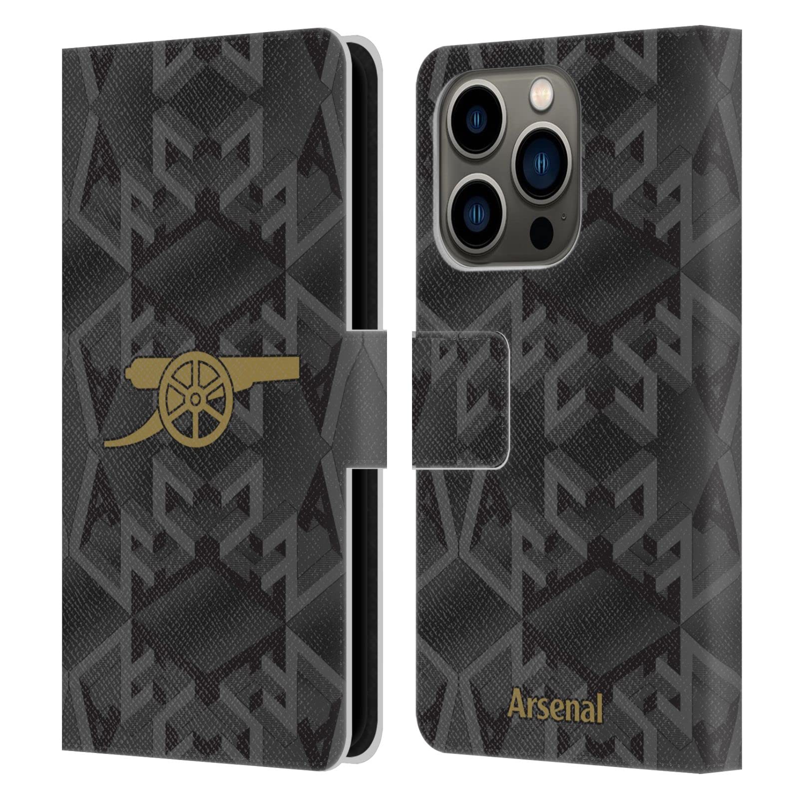 Head Case Designs Officially Licensed Arsenal FC Away 2022/23 Crest Kit Leather Wallet Case Compatible With Apple iPhone 14 Pro — image 1
