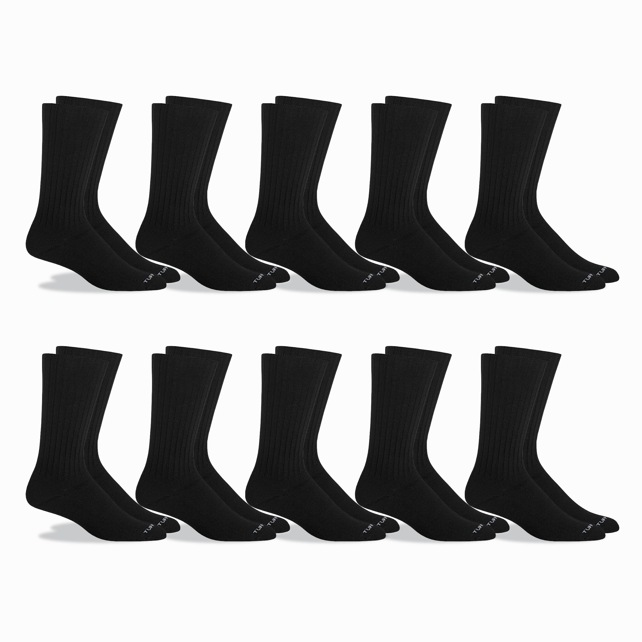TUFF TREK Men's Moisture Wicking Cushioned Compression Crew Work Boot Socks Size 10-13